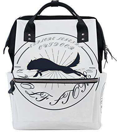 MONTOJ Running Wolf Canvas Reisetasche Campus Rucksack One Size 1