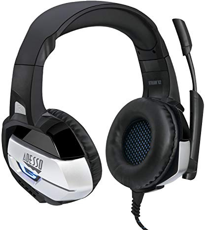 ADESSO Xtream G2 Gaming-Kopfhörer mit Mikrofon mit Geräuschunterdrückung und LED-Beleuchtung für PC, PS4, Xbox, Nintendo Switch und Laptops