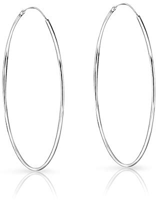 xxl Creolen - Große Creolen - Ohrringe Silber 925 Creolen Groß - Ohrringe Ringe Silber - Big Hoops 80 mm