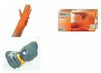 FRANZ MENSCH Hygostar Nitrilhandschuh Power Grip orange M puderfrei