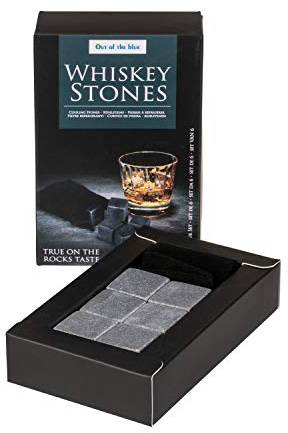 Kühlsteine Whisky Stones, 6 Stück je ca. 2,5 cm, mit Samtbeutel – Wiederverwendbare Eiswürfel aus Granit, ideal für perfekten Genuss ohne Verwässerung