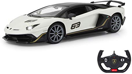 JAMARA 405172 - Lamborghini Aventador SVJ 1:14 2,4GHz - offiziell lizenziert, bis zu 1 Stunde Fahrzeit bei ca. 11 Kmh, perfekt nachgebildete Details, hochwertige Verarbeitung, Weiß