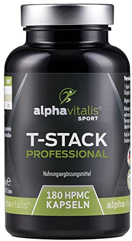 T-STACK Athlete PRO - 180 DAA Kapseln mit Zink, Tribulus, D-Asparaginsäure, Maca Extrakt, Vitaminen und Mineralien - Athlete Stack Kapseln Workout Booster alphavitalis®