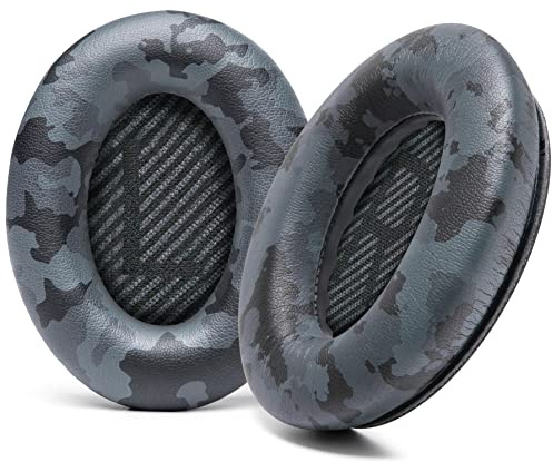 WC PadZ QC35 - Wicked Cushions Ear Pads for Bose QuietComfort 35 & 35ii | Made by Wicked Cushions | Softer Leather, Luxurious Memory Foam, Added Thickness & Durability | Black Camo