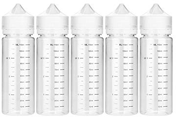 DIY-24H Messskala Leerflasche Liquidflasche 30ml 60ml 120ml Flaschen PET Liquid Spender easy-squeez (5x 120ml)
