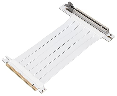 Dilwe PCI E X16 3.0 Extender Riser Kabel, PCI E Verlängerungskabel 15 cm 128 Gbit/s Hochgeschwindigkeits Riser Karte für Grafikkarte Soundkarte Netzwerkkarte (Weiß)