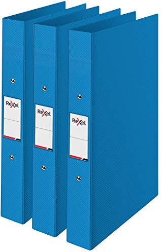 Rexel Choices, A4-ringpärmar, 25 mm ryggrad, 190 arkkapacitet, filmapp, dokumentorganisation, blå, 3-pack, 2115728