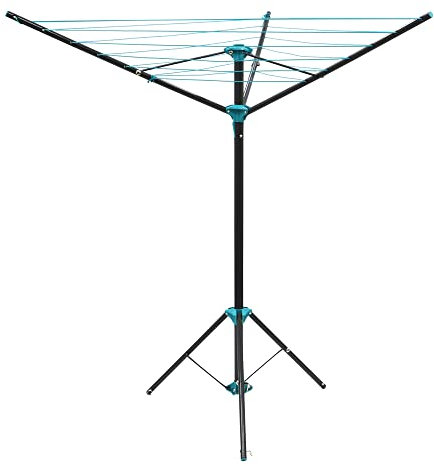 JVL 3 Arm Portable Free Standing Rotary Airer, 16 Metre, Grey (11-205)