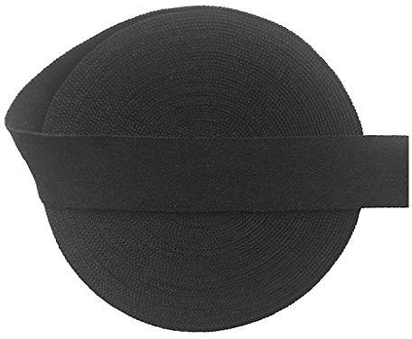 2 cm elastisches flaches Schrägband für Bastelarbeiten, Kleidung, Nähen, geflochtenes Seil, schwarz