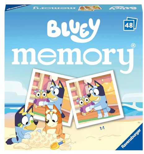 Ravensburger Bluey Mini Memory Game for Kids Age 3 Years and Up – Matching Pairs Card Game with 48 Picture Cards, Preschool Learning Toy, Family Travel Game, Educational Game for Boys & Girls