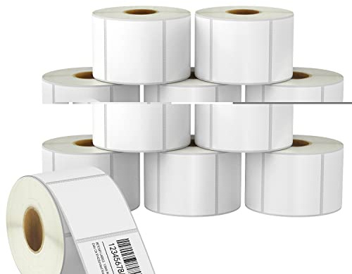 BETCKEY - 57mm x 51mm(2,25 in x 2 in) Perforated Etichette Termiche per Codice a Barre e Indirizzo Compatibile con stampanti Zebra e altre [6 Rotoli/4200 Etichette]