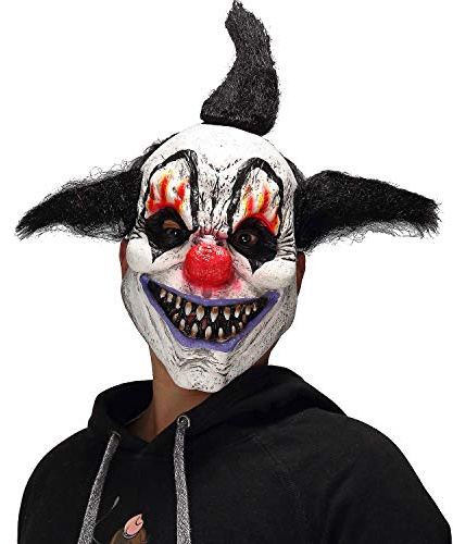 XGOPTS Clown-Maske Halloween Erwachsene Halloween-Maske Schrecklich Vollmaske Gruselig Hexemaske Gummi Geistermaske Horror Kostümzubehör Fasching Cosplay Verkleidung Karneval Fastnacht