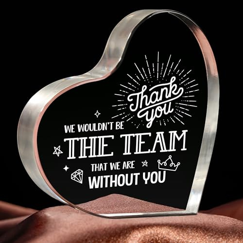 Elequaint Boss Day Geschenke für Frauen und Männer, Boss Lady Geschenke für Frauen, Boss Wertschätzung Ruhestand Geschenke, Acryl Herz Briefbeschwerer Andenken für Büro Schreibtisch Dekor