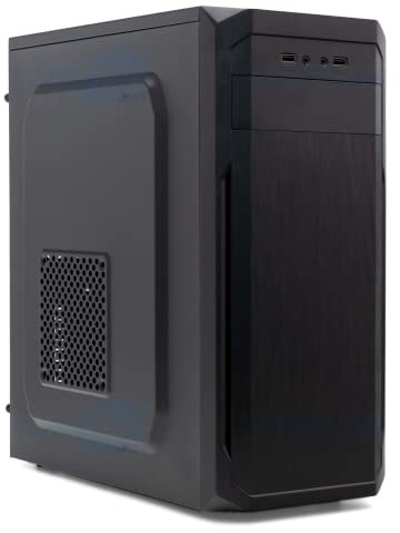 Simpletek Boîtier de jeu noir avec alimentation 500 W | ATX MICRO-ATX MINI ITX