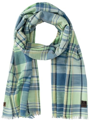 camel active Herren Karierter Schal aus reiner Baumwolle Pistazie, menswear-OS