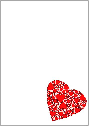 Briefpapier mit Herzen DIN A4 - Papier mit Herzchen - 20 Blatt - Motiv Nr. 032 | 100g/m²