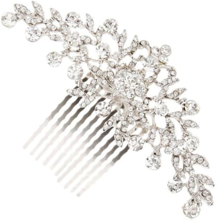 POPETPOP Strass Haarkamm Mit Diamant Kristallen Für Hochzeit Braut Kopfschmuck Eleganter Haarschmuck Für Damen Und Besondere Anlässe 4.3X1.8