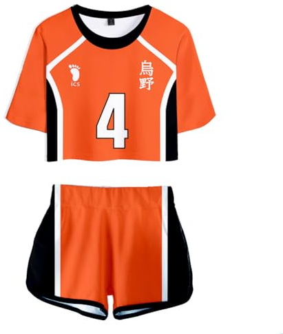 Zhongkaihua Haikyuu Anime Volleyball T-Shirt & Shorts Set Cosplay Kostüm für Tobio Kageyama High Rollenspiel Anime Karneval Halloween Party
