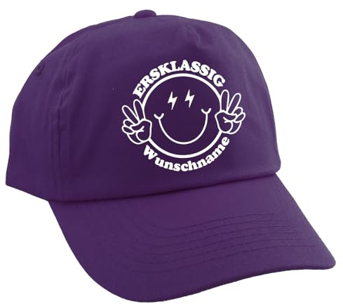 Elefantasie Personalisierte Cap für Kinder Baseball Kappe mit Name Bedruckt für Schulkinder Geschenk zur Einschulung ERSTKLASSIG