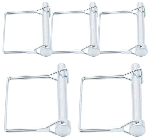 Ruidee 5 perni rettangolari da 10 x 80 mm, perno di bloccaggio in acciaio al carbonio, bullone di sicurezza per rimorchi agricoli, fattorie, giardino (FSX/10 x 80 mm)