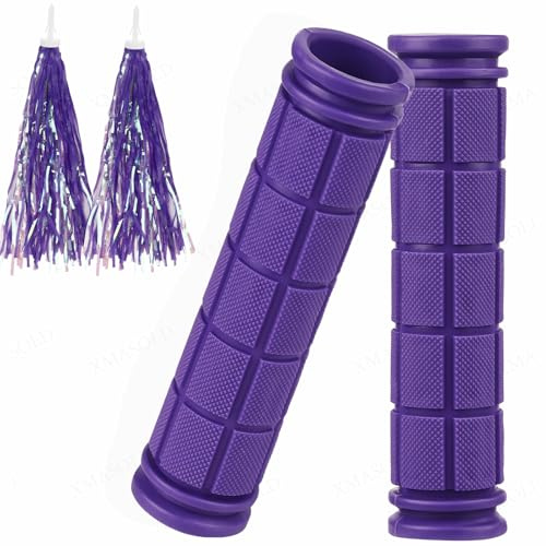 Bike Handle Grips with Tassel Streamers, Non-Slip-Rubber Bicycle Handlebar Grips for Kids Girls Boys，Specialized Replacement Bike Grips, for Scooter Foldable Mountain Bicycle Tricycle BMX MTB