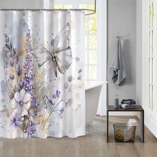 Duschvorhang PlantsShower Curtain Curtains, Duschvorhänge Duschrollo 120x180cm Duschvorhang Mit Gewicht Badewanne, Duschrollo, Badewanne Duschvorhang Textil Stoff Waschbar Bad Vorhang Badevorhang 1115