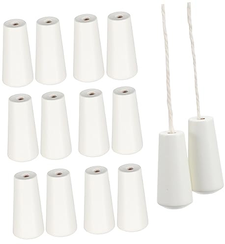FUNOMOCYA Wooden Cord Pulls and Wooden Hanging Pulls for Window Blinds, Beige Bamboo Material, Replacement Blind Cord Drops for Home Window Treatment, 12pcs Set