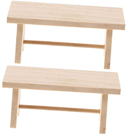 ibasenice 2stücke Miniatur Holztisch Möbel Dekoration Für Mini Wohnaccessoires Nachbildung Für Kreative Spielräume