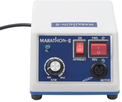 Mermajestic Lijadora eléctrica profesional con pedal de pie 35000 rpm, motor de 65 W, control de velocidad sin niveles, para laboratorio dental, fabricación de joyas, pulido y corte