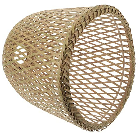 DIYEAH 1pezzi Paralume in Bambù Naturale Intrecciato Per Lampada Sospensione Copri Lampada Decorativa Per Casa Bar Caffetterie