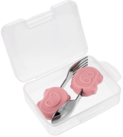INOOMP Besteckset Für Junge Mädchen Ab Jahr Mit Edelstahl Löffel Und Gabel Aus Hochwertigem Edelstahl Und Gummi Langlebig Und Temperaturbeständig