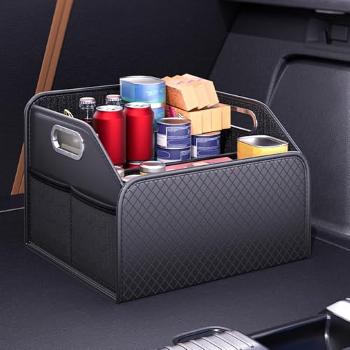 Qirc Organizer per bagagliaio in pelle, pieghevole, per SUV, Jeep, berlina, accessori per auto, accessori da campeggio da uomo
