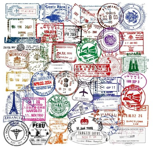 50 Pcs Postmark Stickers,Waterproof Transparent Retro Postmark Stickers for Scrapbooking, Journal, Envelope, Laptop, Water Bottle, Suitcase, Aesthetic DIY Crafts