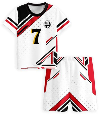 Hjshfue Kids Soccer Jerseys Boys Football Practice Outfits Youth Sport Training Uniforms Athletic T-Shirts