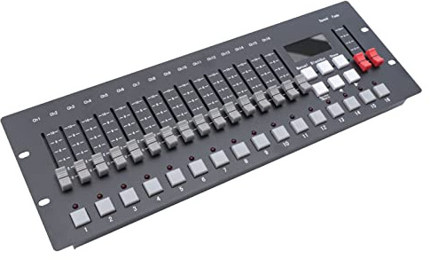 DMX Controller,192 Kanäle DMX512 Controller,16 Geräte,Ohne Szenenprogrammierung,HD-LED-Anzeige,2048kb,für DJs, Bühnen, Diskotheken,Scheinwerfer, Nebelmaschinen