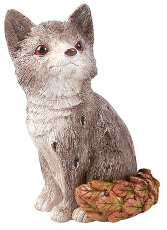 UPKOCH Fuchs Gartendekorationsstatue aus Kunstharz, Wetterfest, Handbemalt | Garten und Hof, Detailreiche Schnitzarbeit, Lebendige Form, Ruhige Haltung, Geschenkidee