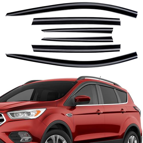 GEARCELL Wind Deflectors Rain Guards Fit for Ford Kuga 2012-2019 6pc