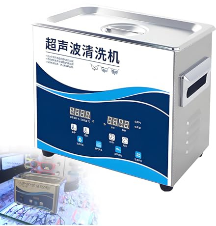 EpyGnom Stainless Steel Ultrasonic Cleaning Machine Professional Ultrasonic Parts Cleaner Digital Ultrasonic Cleaner with Heater Timer Degassing for Retainer Glasses Jewelry Lab Tool 303-3.2L