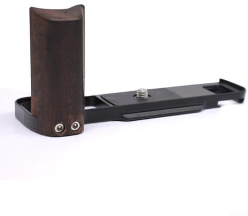 Impugnatura a L per fotocamera Fuji X-E5, piastra portatile in legno massello a sgancio rapido per fotocamere singole e reflex, accessorio per maniglia anti-shake e antiscivolo (nero noce)