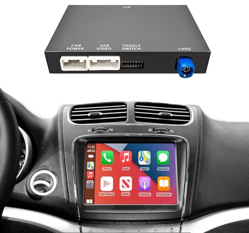 Boîtier Décodeur CarPlay sans Fil pour Fiat Freemont 2013-2014 Écran 8.4 | et Android Auto Compatible filaire ou sans fil Bluetooth WiFi navigation GPS contrôle d'usine et Plug and Play
