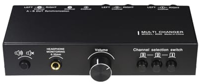 Dilwe Selettore Altoparlanti, Commutatore Audio Stereo 3-in-3-out con Uscite XLR, Preamplificatore Passivo in Metallo per Mixaggio Audio Professionale Home Studio e Controllo del Suono Dal Vivo