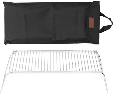 ZMCPODALK Tragbarer, Faltbarer BBQ-Grillständer, Edelstahl-Grillständer, Outdoor-Grill mit Aufbewahrungstasche, robuste 20-kg-Kapazität für Camping-Picknick-Hinterhofparty