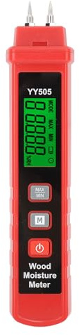 Fdit Misuratore di umidità Professionale per Legno, Misuratore di umidità LCD Portatile, Rilevatore di Ad Alta Precisione per Legna da Ardere, Pareti in Legno Tenero, Duro, Strumento Portatile