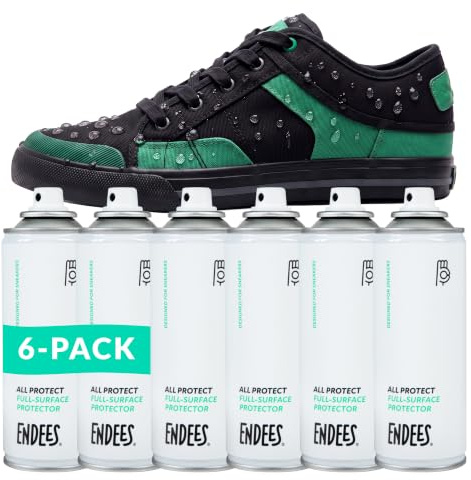 ENDEES All Protect Spray Impermeabilizante para Calzado – Pack de 6 x 200 ml – Protección Hidrófoba para Cuero, Ante, Nobuk y Zapatillas Textiles