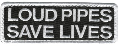 Hot Leathers Loud Pipes Save Lives Aufnäher (10,2 cm Breite x 5,1 cm Höhe) weiß
