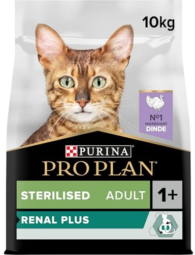 PURINA PRO PLAN Sterilised, Pienso para Gato Esterilizado Adulto, Comida Seca para gato con Pavo, 1 Saco de 10 kg