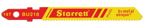 Starrett BU218-2 Bi-Metall Einzigartiger einheitlicher Schaft, Mehrzweck-Stichsägeblatt für Holz und Metall, normale Zähne, 0,1 cm dick, 18 TPI, 7,6 cm Länge x 0,95 cm Breite (2 Stück)