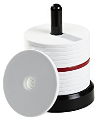 My Plast Schockbesteck Schocken Set mit 14 Scheiben - 13 Weiß + 1 Rot - Schock Besteck zum Knobeln, Meiern, Mörkeln, Jule, Maxen - Hochwertiger Würfelspiel Knobelspiel Schockturm aus Kunststoff