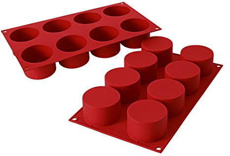 Silikomart 26.119.00.0060 SF119 Moule Forme Cylindre 8 Cavités Silicone Terre Cuite