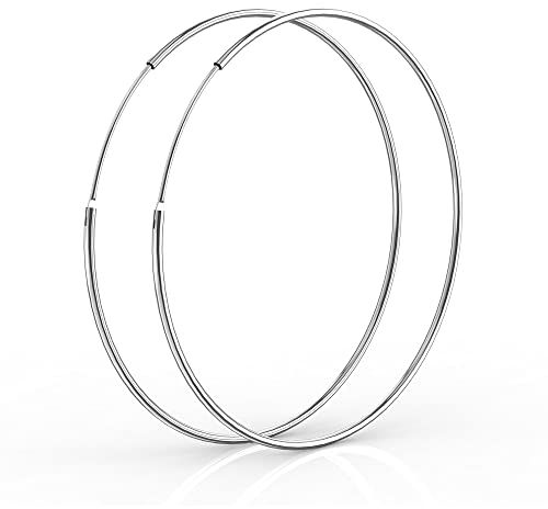 SOSMAR - Creolen silber für Damen aus echt 925 Sterling Silber, große Creolen Hoop Ohrringe für Damen Mädchen - 60mm